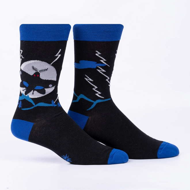 Sock It To Me: Mens Crew Socks - Mothman Believes In You