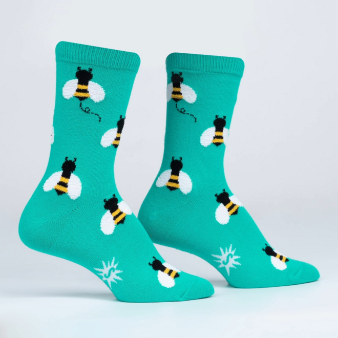 Sock It To Me: Women's Crew Socks - Bee Happy