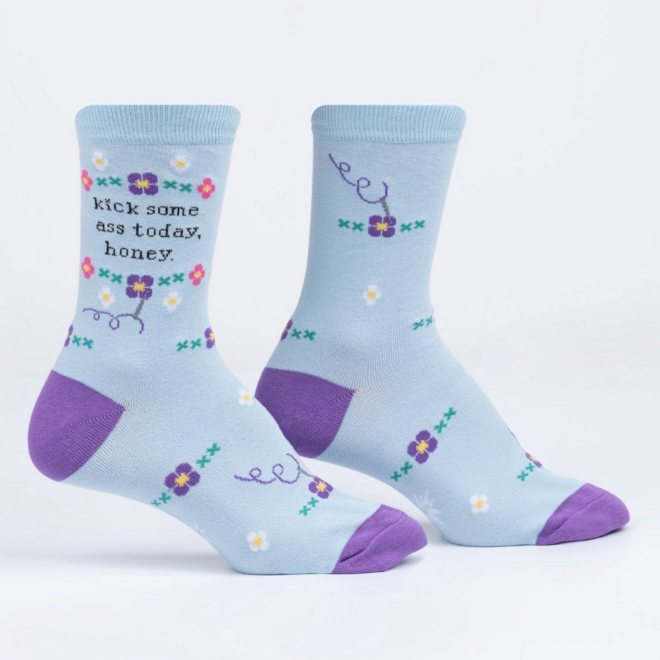 Sock It To Me: Women's Crew Socks - Kick Some Ass Today, Honey