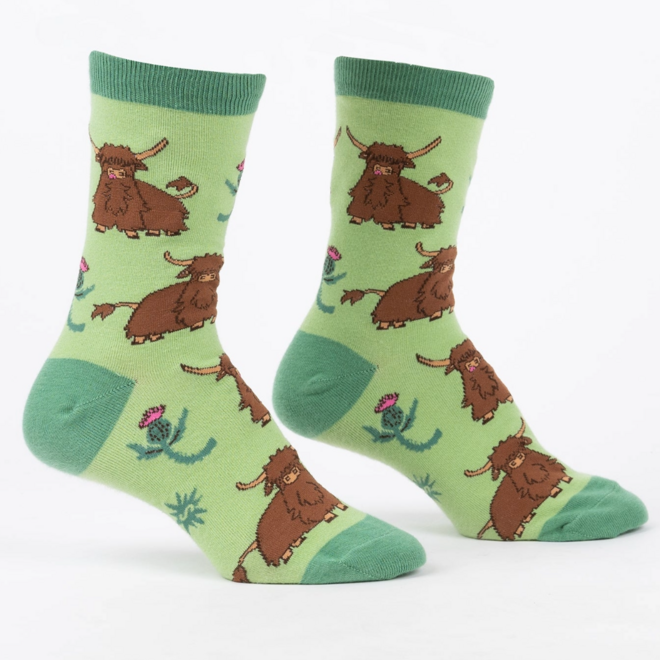 Sock It To Me: Women's Crew Socks - Hardy Highland Cows