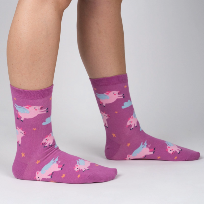 Sock It To Me: Women's Crew Socks - When Pigs Fly