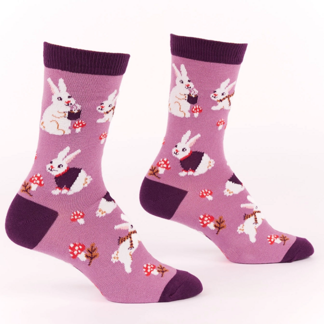 Sock It To Me: Women's Crew Socks - Snuggle Bunny