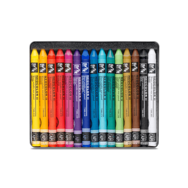Caran d'Ache: NeoColor II Aquarelle (Watersoluble Wax Pastel) 15 Set