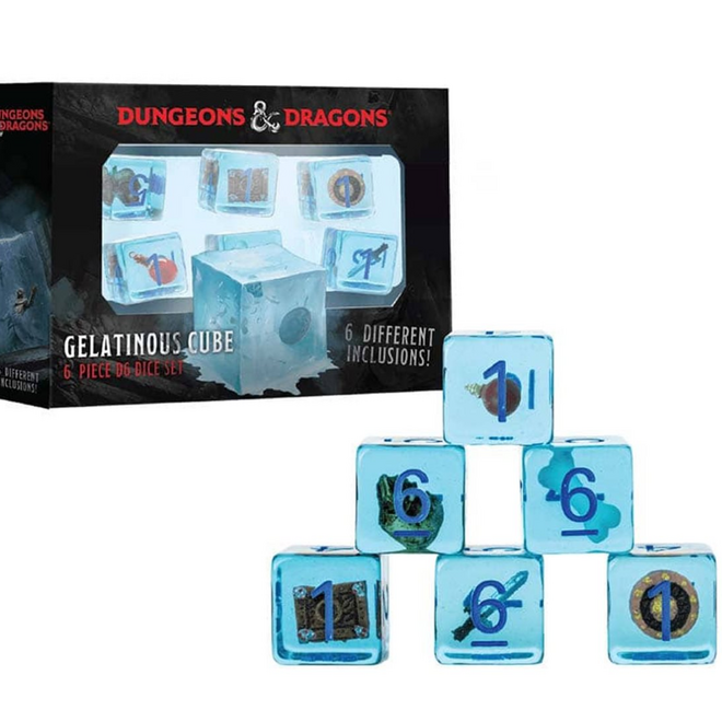 Dungeons & Dragons: Gelatinous Cube - D6 Dice Set w/ Inclusions, 6pc