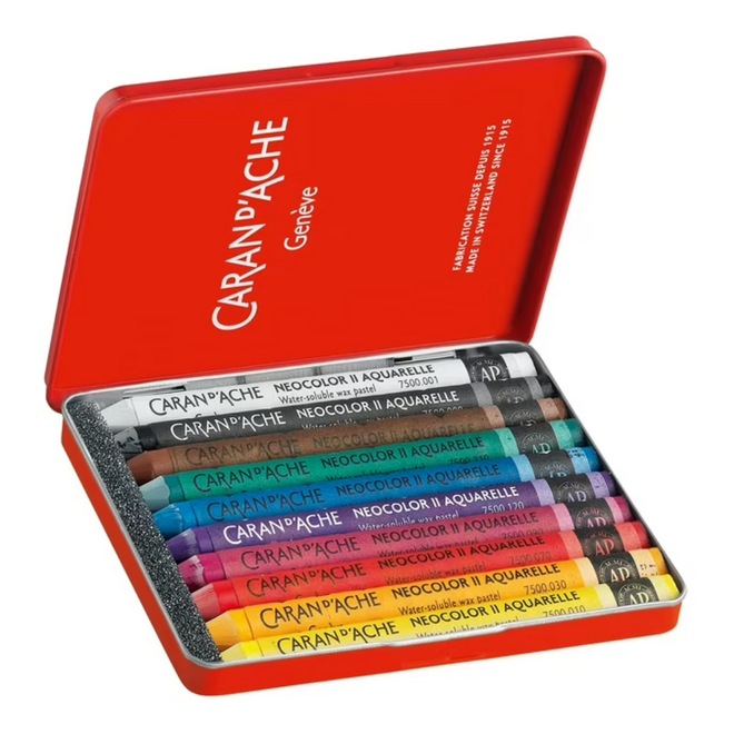 Caran d'Ache: NeoColor II Aquarelle (Watersoluble Wax Pastel) 10 Set