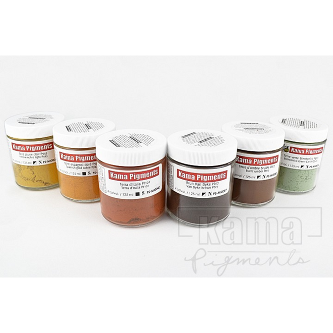 Kama Pure Pigments - 6 x 125ml Assortment Set no. 1: Earth Tones