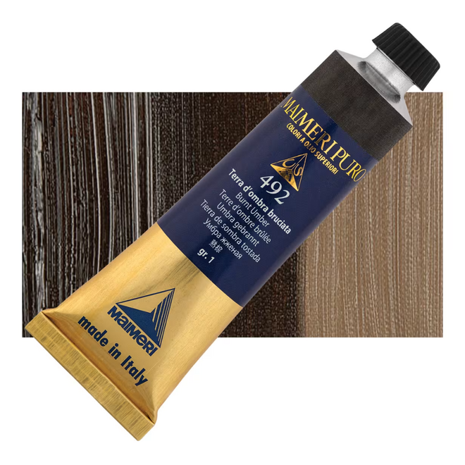 Maimeri Puro Extra Fine Oil Paint 40Ml Burnt Umber 492