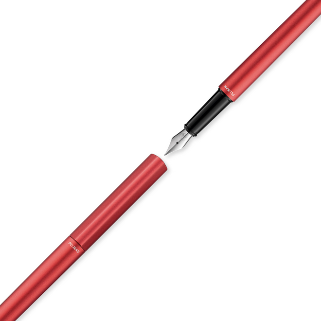 Pelikan Ineo Elements Fountain Pen in Metal Gift Box - Fiery Red, Medium
