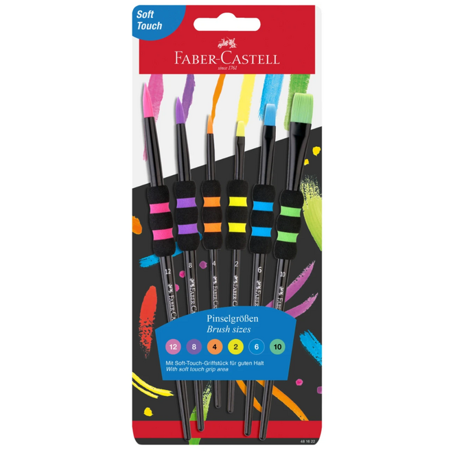 Faber-Castell Black Edition Soft Touch Assorted Brushes - 6 Set