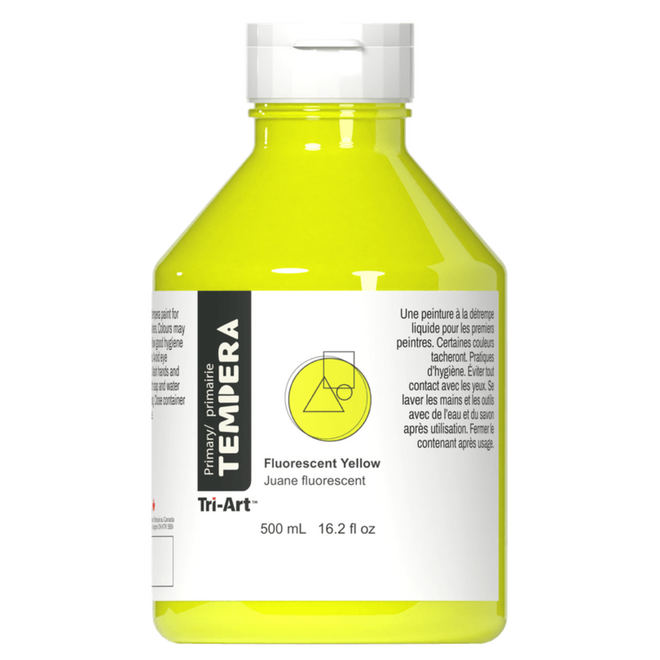 Primary Liquid Tempera: Fluorescent Yellow - 500mL