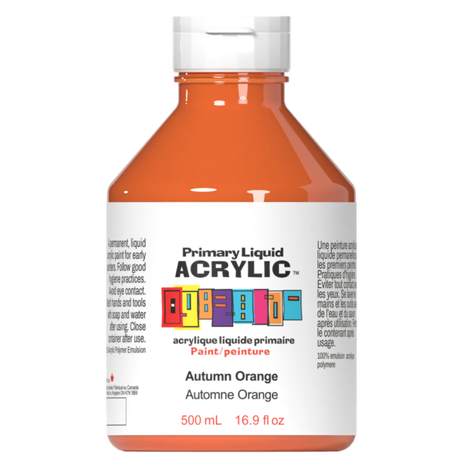 Primary Liquid Acrylic: Autumn Orange - 500mL
