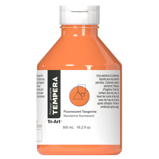 Primary Liquid Tempera: Fluorescent Tangerine - 500mL