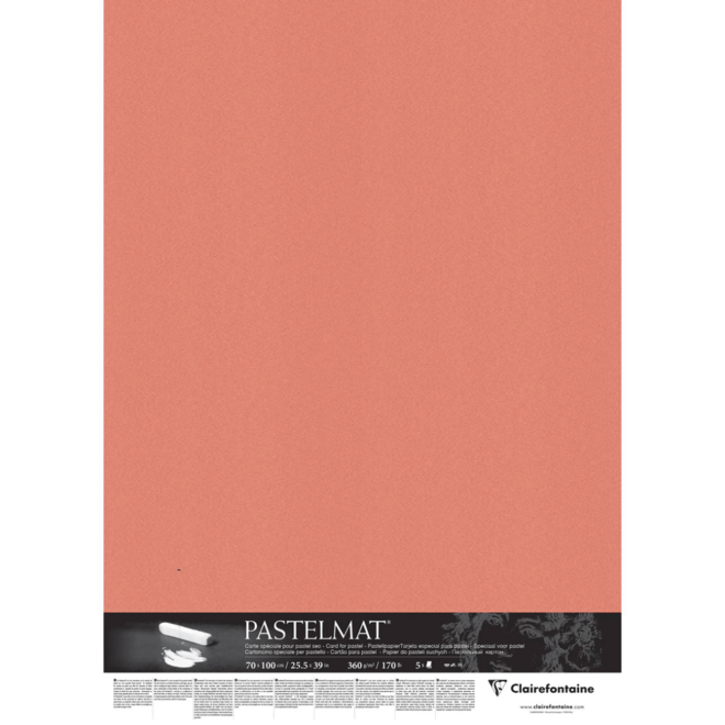 PastelMat Pastel Card - 70x100cm, 360g, 5 Sheets - Sanguine Red