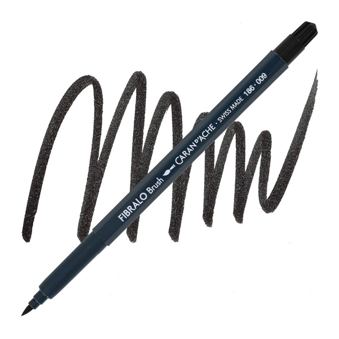 Caran d'Ache Fibralo Brush Marker - 009 Black