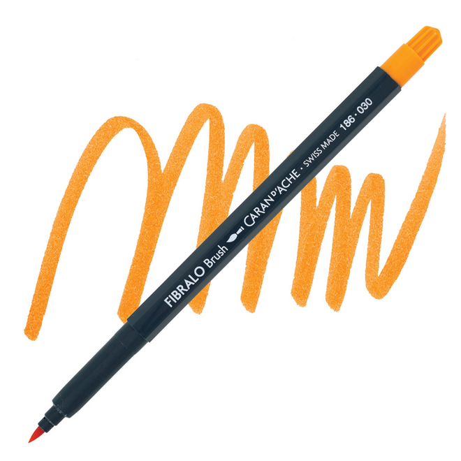 Caran d'Ache Fibralo Brush Marker - 030 Orange