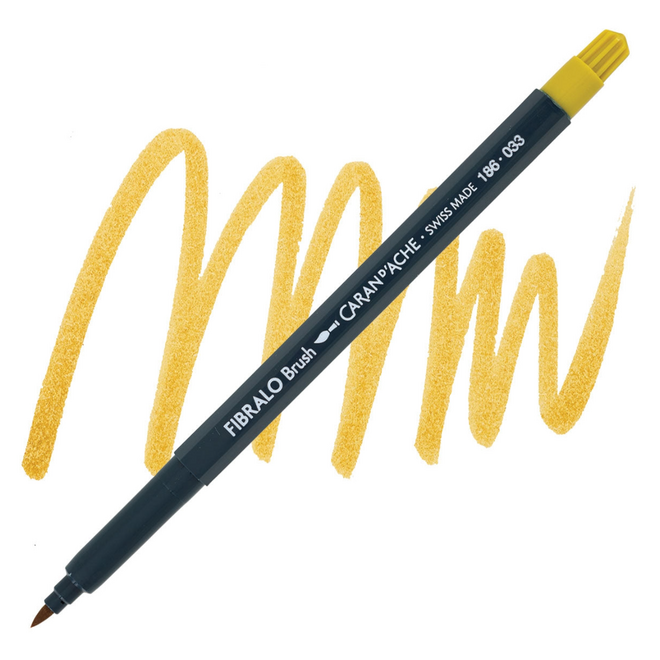 Caran d'Ache Fibralo Brush Marker - 033 Golden Ochre