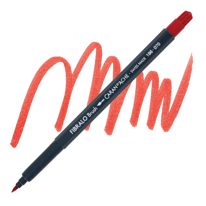 Caran d'Ache Fibralo Brush Marker - 070 Scarlet