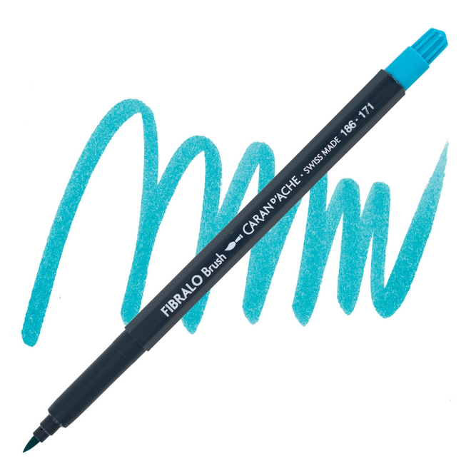 Caran d'Ache Fibralo Brush Marker - 171 Turquoise Blue