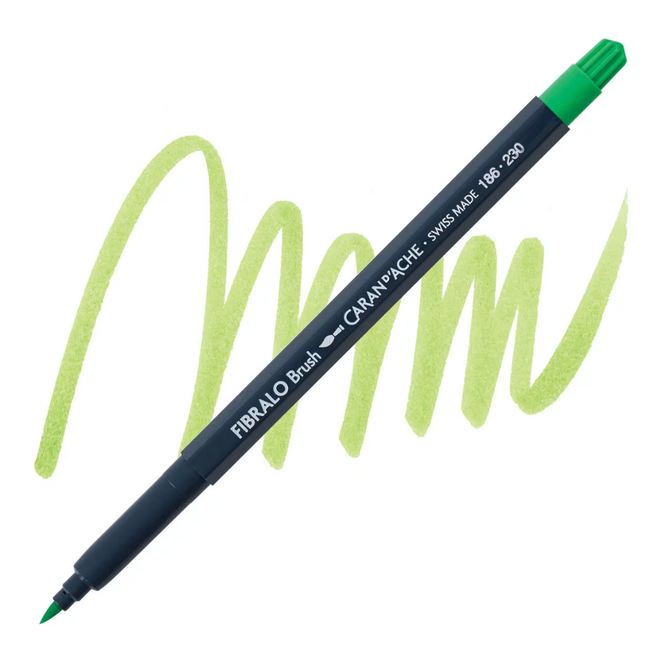 Caran d'Ache Fibralo Brush Marker - 230 Yellow Green