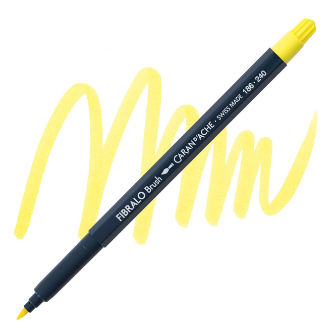 Caran d'Ache Fibralo Brush Marker - 240 Lemon Yellow