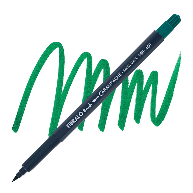 Caran d'Ache Fibralo Brush Marker - 460 Peacock Green
