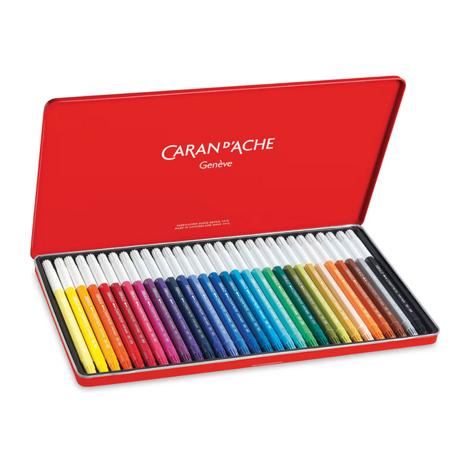 Caran d'Ache Fibralo Brush Marker - Tin Set of 30