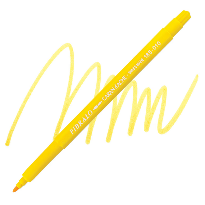 Caran d'Ache Fibralo Brush Marker - NEW 010 Yellow