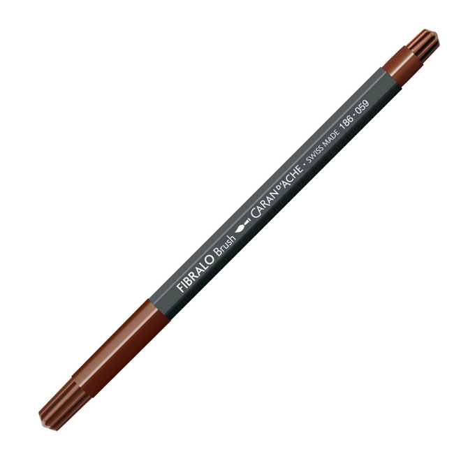 Caran d'Ache Fibralo Brush Marker - NEW 059 Brown