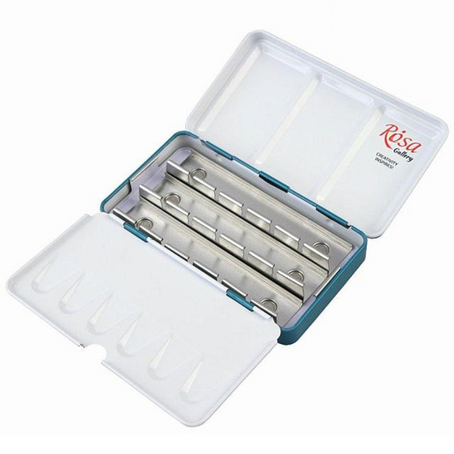 Case For Watercolor Paints, Metallic, Turquoise, 12 Pan, Rosa Gallery