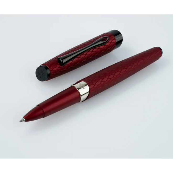 Diplomat Cobra Guilloche Rollerball Pen - Burgundy