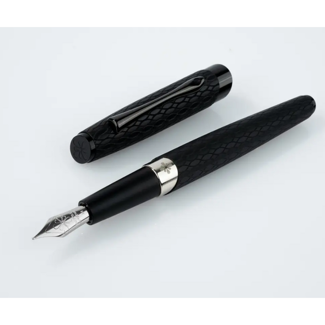 Diplomat Cobra Guilloche Fountain Pen - Black, Fine