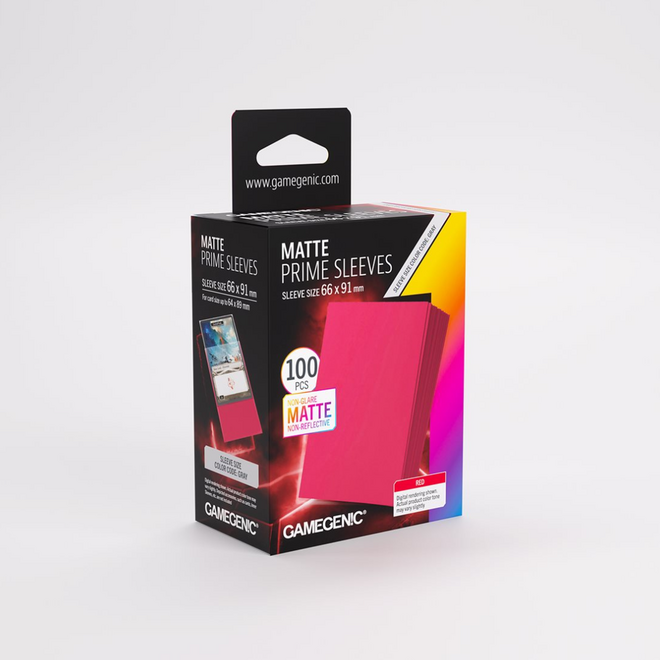 Gamegen!C: Sleeves: Matte Prime Sleeves - Standard Size, Card Size 64X89Mm (100 Sleeves) - Red
