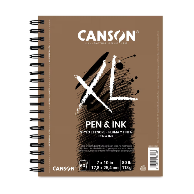 Canson Pen & Ink Paper Pad - 60 Sheets, 118g / 80lb, 7x10"