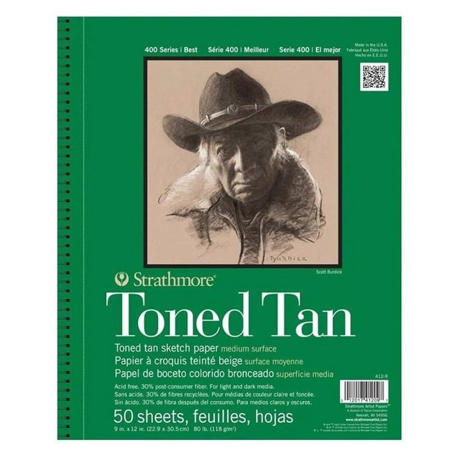 Strathmore Toned Tan Sketch Pad 9X12 50 Sheets