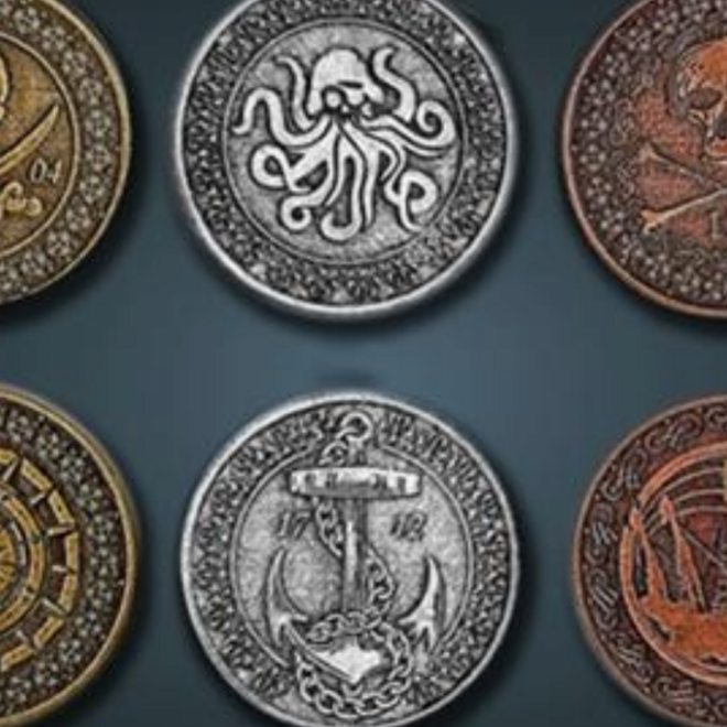 Assorted Legendary Metal Coins (Individual Coins) - Silver - Units, Magician, Vampire, Werewolf, Space, Wizard, Dwarven, Dragon, Pirate, Cthulhu, Medieval