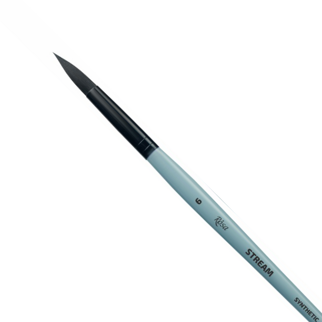 Synthetics Round, Stream 132, Â„– 6, Short Handle, Rosa