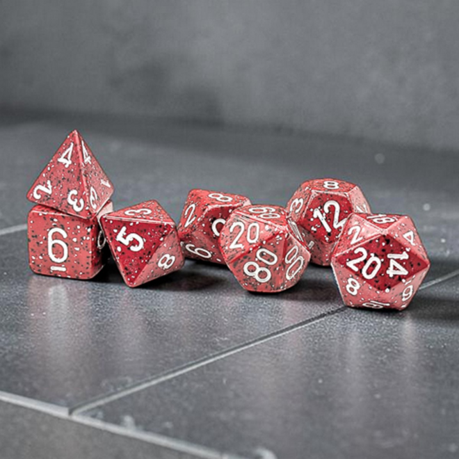Chessex 7pc Polyhedral Dice Set - NEW Speckled: Lava Stone