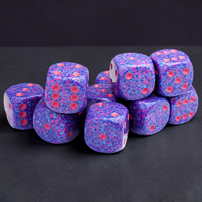Chessex 16mm D6 Dice Set, 12pk - NEW Speckled: Purple Passion