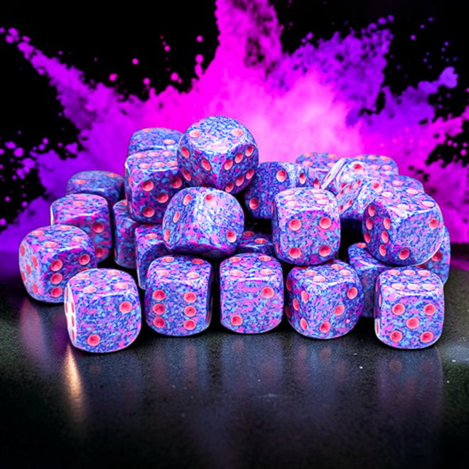 Chessex 12mm D6 Dice Set, 36pk - NEW Speckled: Purple Passion