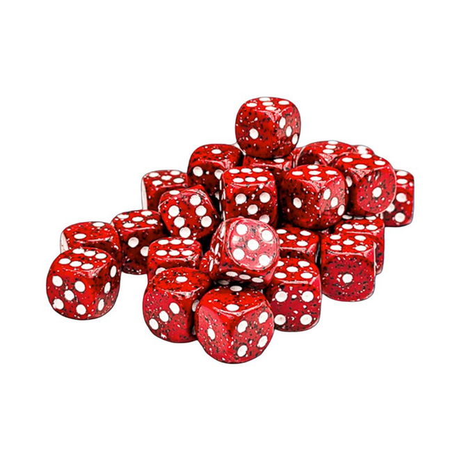 Chessex 12mm D6 Dice Set, 36pk - NEW Speckled: Lava Stone