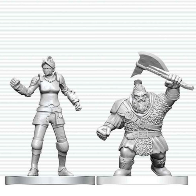 D&D Nolzur's Marvelous Unpainted Miniatures - Cultist of Bane & Dwarf Zhentilar Soldier