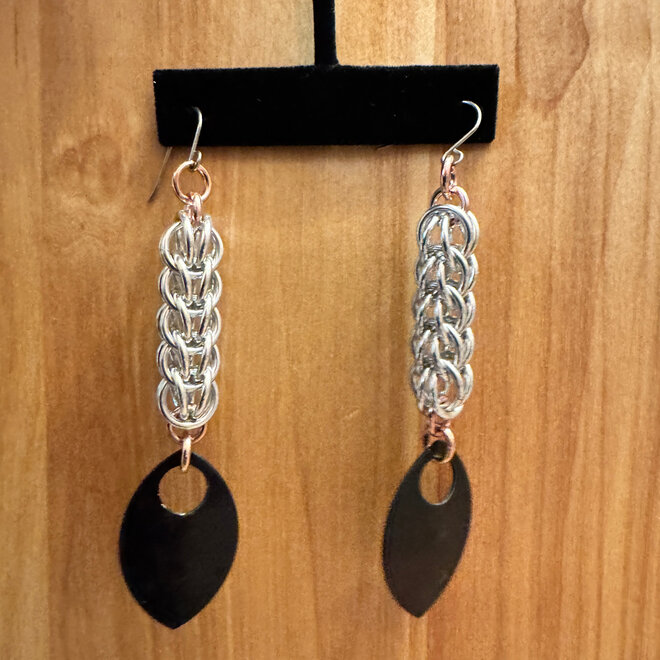 Poseidon's Forge: Niobium Dragon Scale Earrings, Set of 2
