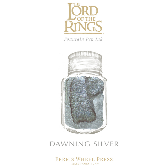 Ferris Wheel Press: Warner Bros. Fountain Pen Ink, 10mL - The Lord of the Rings: Dawning Silver