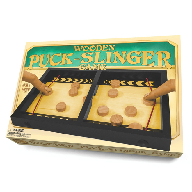 Wooden Puck-Slinger Game