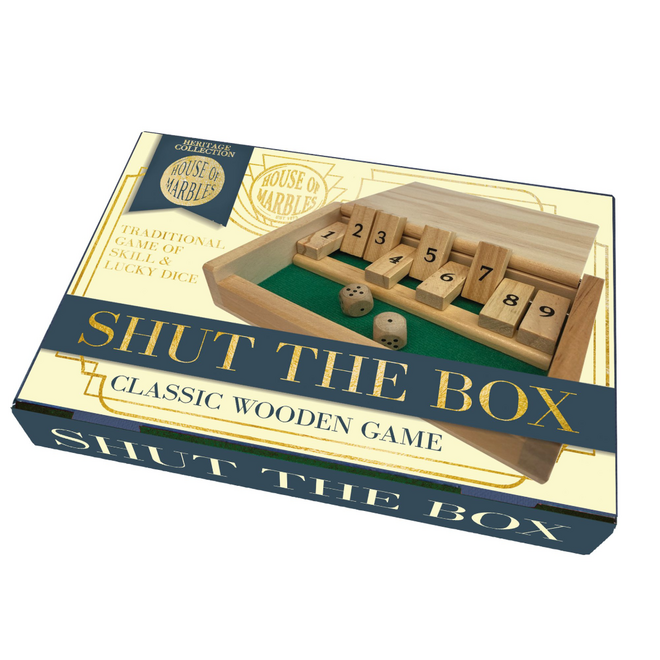 Wooden Shut-the-Box Dice Game