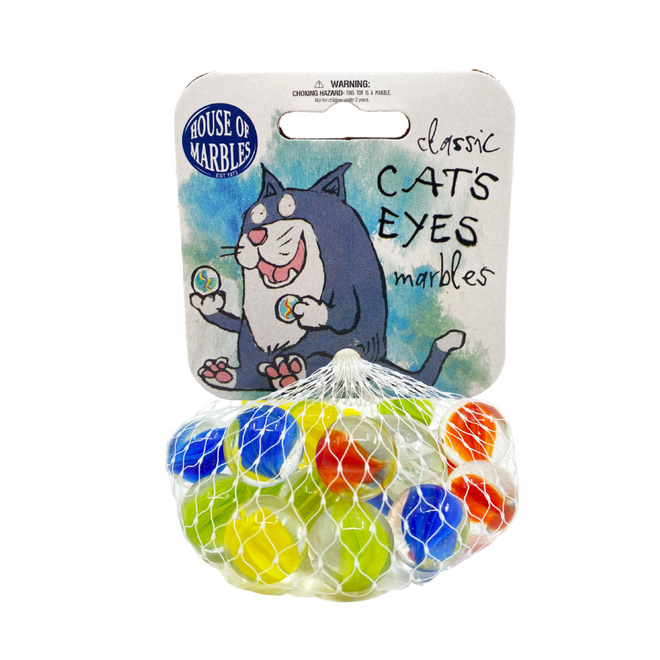 Classic Cat's Eyes- 1 Shooter & 20 Marbles in a Net Bag