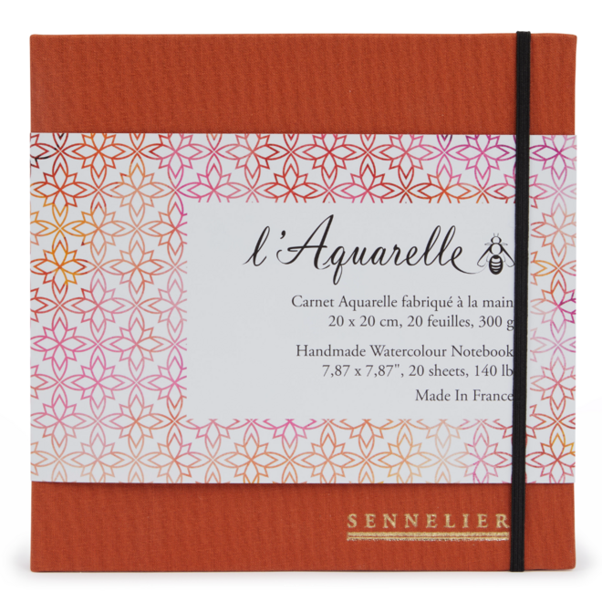 Sennelier l'Aquarelle Handmade Watercolor Notebook - 300g, 20x20cm / 7.87x7.87", 20 Sheets