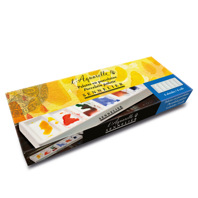 Sennelier l'Aquarelle Porcelain Palette - 6 Wells