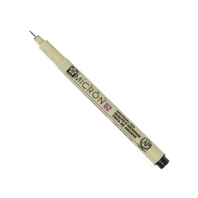 Pigma Micron Pen Black 02 Blister