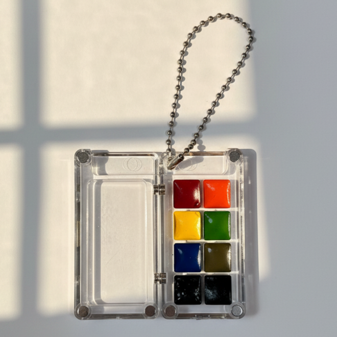 High Pigment Watercolour Paints - 8 Colour Mini Keychain Set